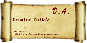 Drexler Anikó névjegykártya